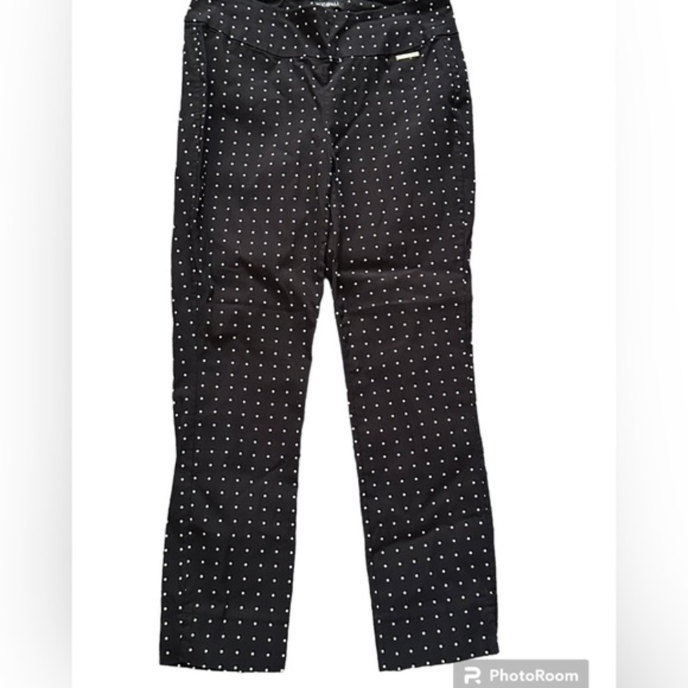 Roz&Ali polka dot pants size 12 black white